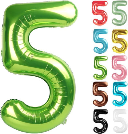 Light Green Number 5 Balloon 40 Inch by IWERP