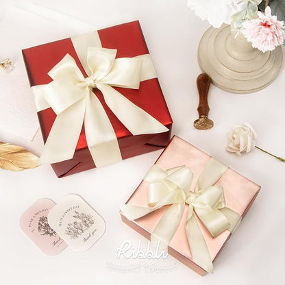 Ribbli Ivory Double Faced Satin Ribbon, 1-1/2” x Continuous 25 Yards, Use - Image 3