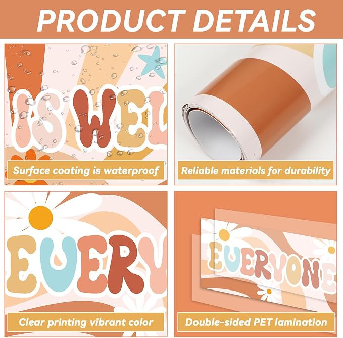 2 Pack Groovy Classroom Decorations Boho Welcome Banner Bulletin Board Decor - Image 3