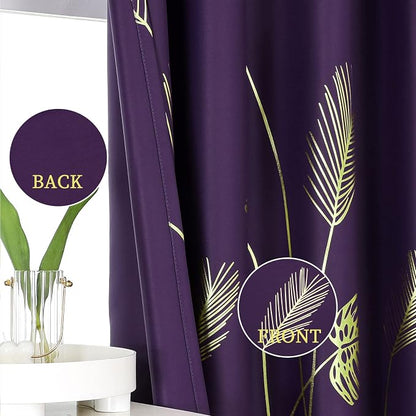 Purple Curtains Blackout Thermal Insulated Window Curtains Drapes - Image 3