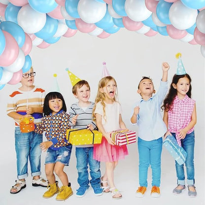 Pink Blue White balloons, 30 Pieces Pastel Pink White Blue Latex Balloons - Image 8
