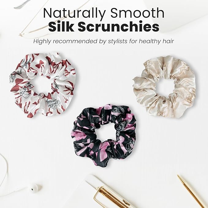 cute design scrunchies for all hair type elastic hair band great for ponytails XL srcunchies set these soft hair ties is great for every occasion (ribbon)