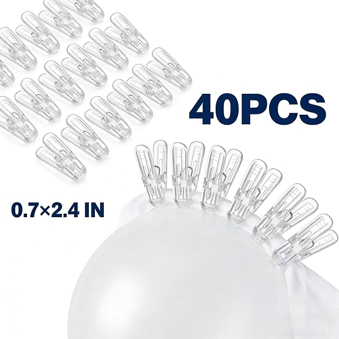 40 Pcs Clear Plastic Spring Clamps Backdrop Clips | Anti Slip Spring Clips 1.7 - Image 2