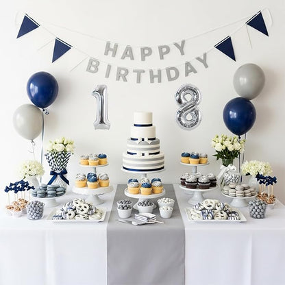 TONIFUL 20 Pcs Number Balloon 2 Set 16 Inch Silver 0-9 Numbers Balloons | Small - Image 5
