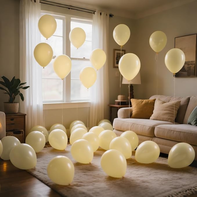 110pcs Pastel Yellow Balloon 12 Inch, Pastel Yellow Latex Balloons - Image 8
