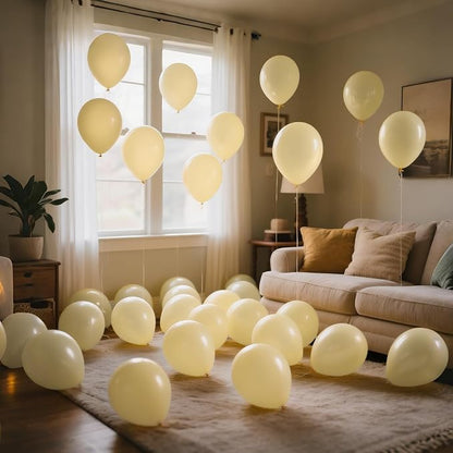 110pcs Pastel Yellow Balloon 12 Inch, Pastel Yellow Latex Balloons - Image 8