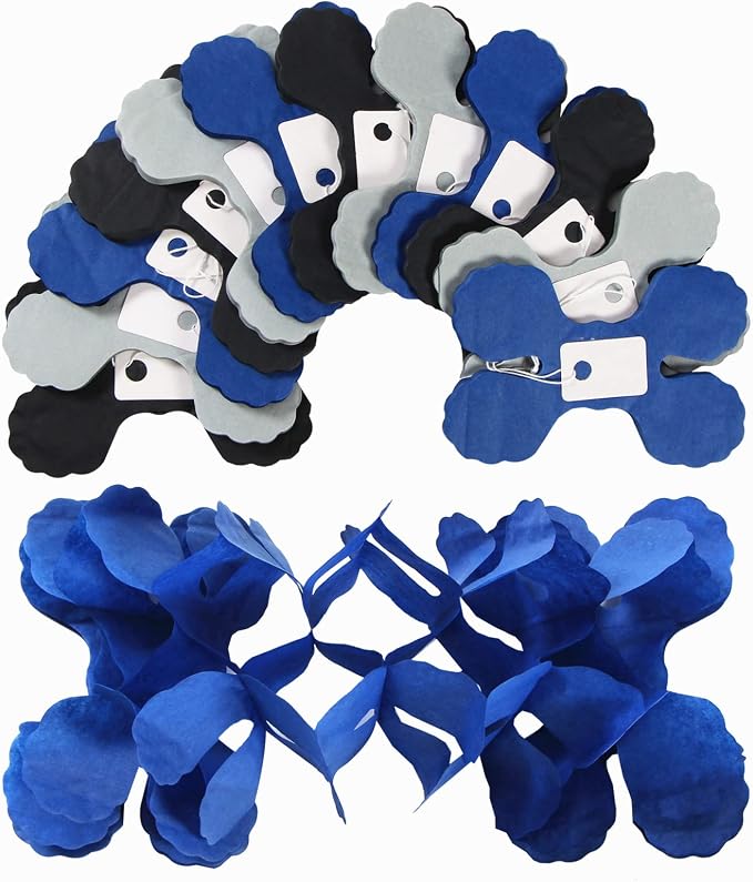 Navy-Blue Black-Silver Party-Decorations Streamers Garland - 157Ft Graduation - Image 3