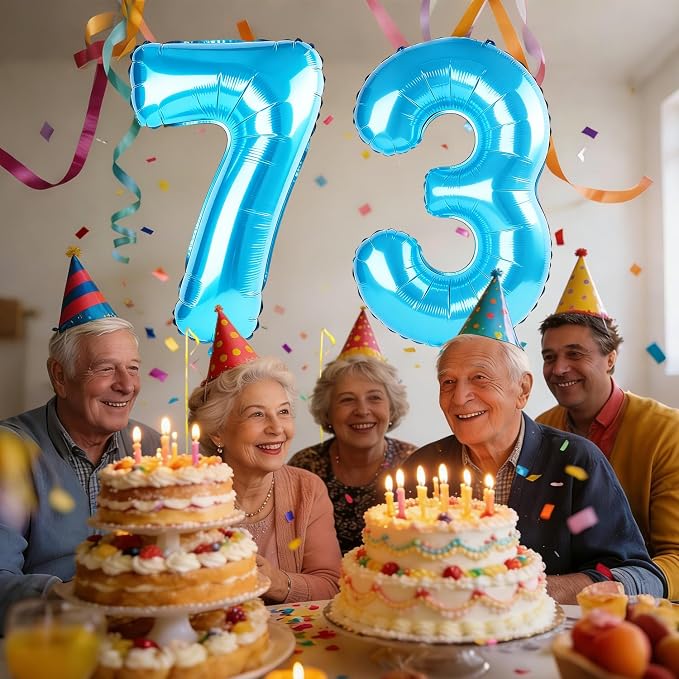 40 Inch Number 73 Balloons for 73rd Birthday Party Decorations, 0-100 Jewelry - Image 2