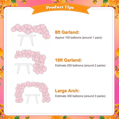 Pink and Orange Balloon Arch Kit - Image 7