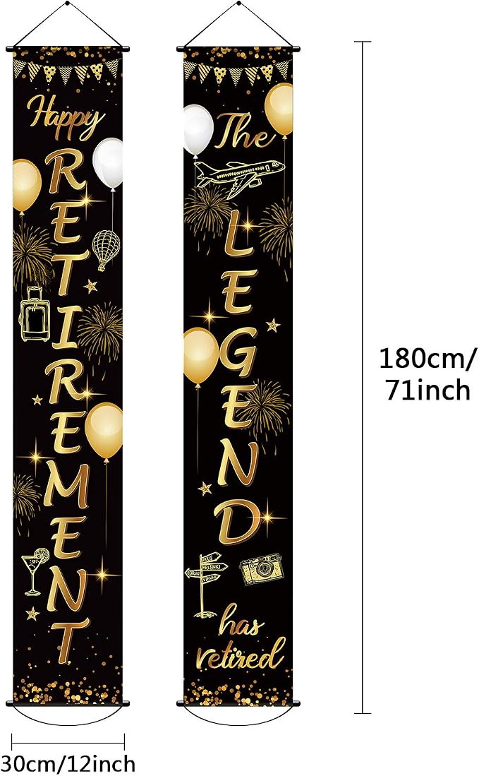 Boao Retirement Porch Sign Door Hanging Banner, Retirement Banner the Legend - Image 2