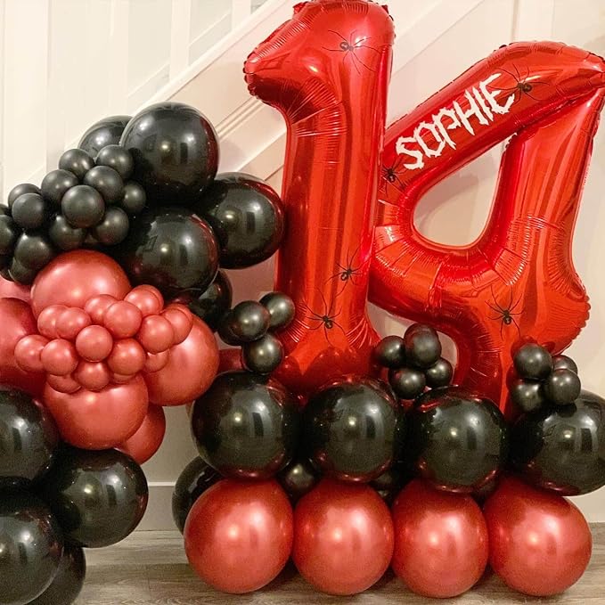 40 Inch Red 14 Number Balloons Giant 14 or 41 Balloons Red Birthday 14 Balloons - Image 6