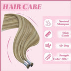 YoungSee Itip Hair Extensions Brown Highlight 20In Human Hair I Tip Extensions Light Brown Highlight Blonde Cold Fusion Hair Extension 50s 50g I-Tip Hair Extension Easy to Blend with Natural Hair