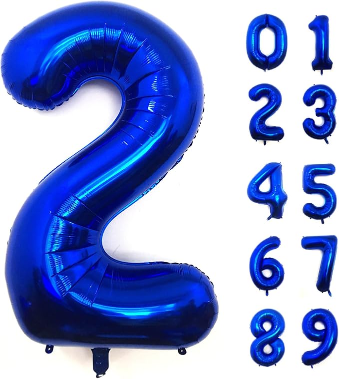 Lovoir 40 Inch Navy Blue Number 2 Balloon Large Size Jumbo Digit Mylar Foil by Lovoir