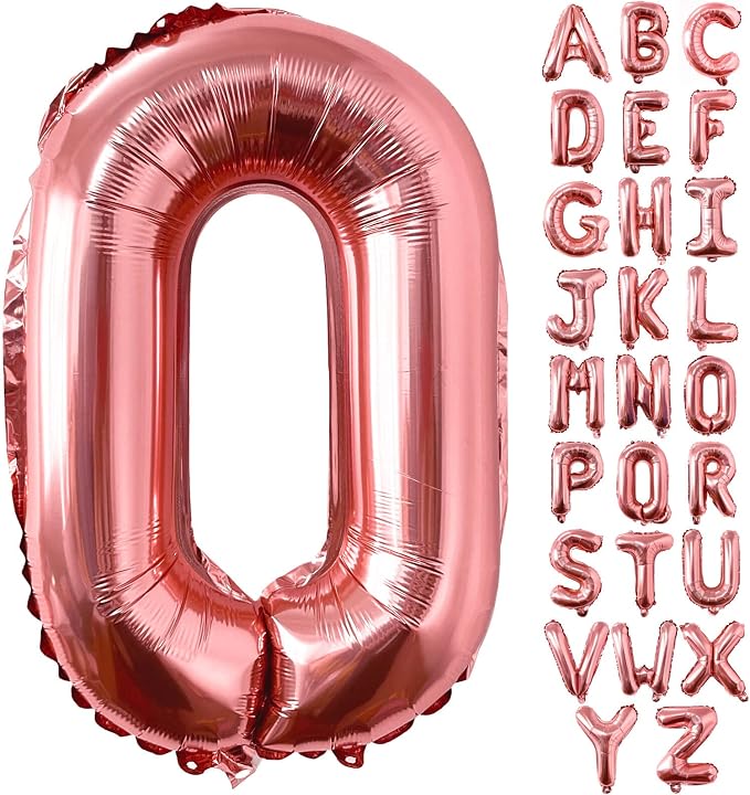 Lovoir 40 Inch Large Rose Gold Letter O Balloons Big Size Jumbo Mylar Foil by Lovoir
