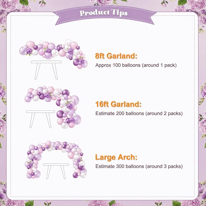 Pink and Purple Balloon Arch Kit - Image 8