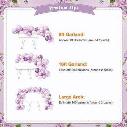 Pink and Purple Balloon Arch Kit - Image 8