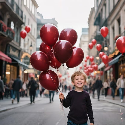 110pcs Burgundy Red Balloon 12 Inch, Burgundy Red Latex Balloons - Image 5