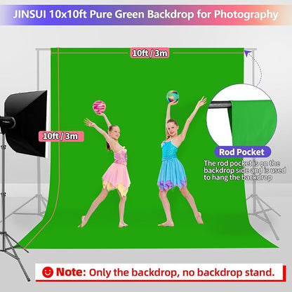 Green Screen Backdrop 10x10 ft, Chroma Key Greenscreen Background - Image 2