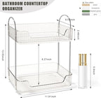 Bathroom Counter Organizer Countertop Storage Skincare Countertop Makeup Organizer Cosmetics Skincare Organizers Holder for Perfume-Clear white-silver pole