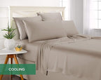 Queen Pillowcases by Pure Bamboo, Genuine 100% Organic Viscose Derived from Bamboo, Luxuriously Soft & Cooling, Double Stitching, Envelope Closure (2 Queen Pillowcases, Sand)