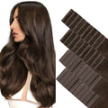 GOO GOO Invisi Edge Tape in Hair Extensions Human Hair, 4A Chocolate Brown 20pcs injected with 20pcs classical tape ins, 20inch 100g, Virgin Remy Hair, Natural Look