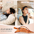 Obeoby 8 Pcs Flat Hair Clips for Women, 4 Types French Flat Claw Clips Hair Accessories Barrettes Large Medium (Tortoiseshell)