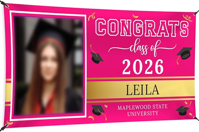 Graduation Banner, Custom Class of 2026 by MySignCenter