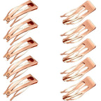 Chinco 24 Pcs Double Grip Hair Clips Metal Snap Clips Women Barrettes for Hair Making, Salon Supplies(Rose Gold,2 Inch)