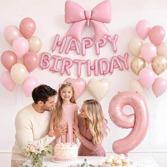 Dusty Pink Number 9 Balloon, 9th Birthday Decorations - Image 6