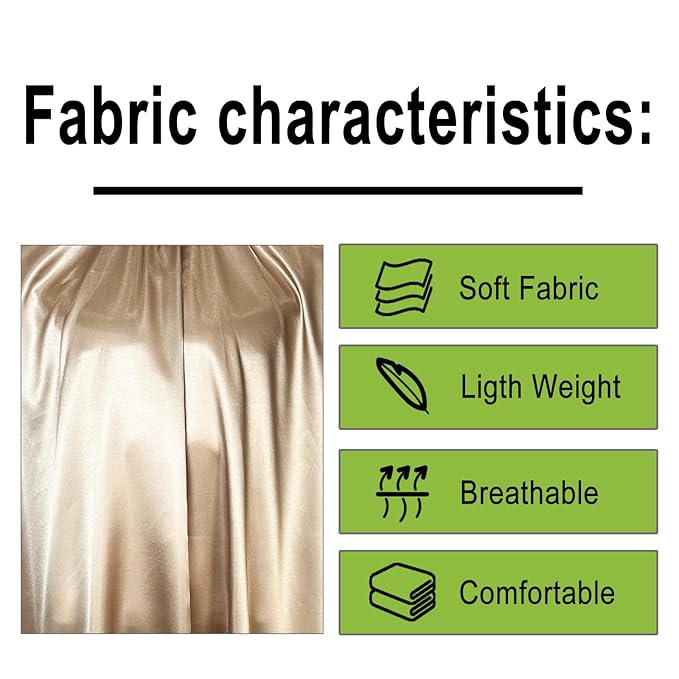 Salon Styling Capes for Clients, Hair Dye Cutting Capes with Elastic Hooks, Waterproof Light Weight Satin Sheen Styling Cape Barber Gown for Stylist, 63”*56”(Champagne Color)