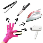 Lessmon Professional Heat Resistant Glove for Hair Styling Heat Blocking for Curling, Flat Iron and Curling Wand Suitable for Left and Right Hands, 1 Piece, Pink