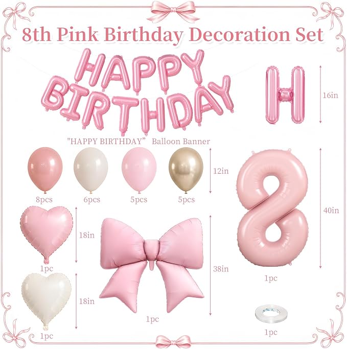 Dusty Pink Number 8 Balloon, 8th Birthday Decorations - Image 2