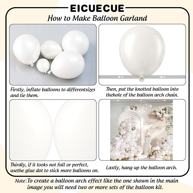 Pearl White Balloon Arch Kit - Image 3