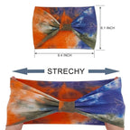Wide Boho Headbands for Women Fashion Knotted Headband Yoga Workout Hair Accessories African Head Wrap Orange Tie Dye 4 Pack