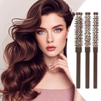 Volume Wand - Round Blow Dry Brush for Hair Styling | Compact Barrel Set with Heat-Resistant Bristles, Lightweight Frame for Bang Shaping, Beard Grooming, Root Lifting and Fringe Curling