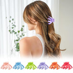 2.8 Medium Matte Hair Claw Clips for Thin Hair, 90' Strong Hold Non-slip Neutral Octopus Jumbo Hair Accessories for Women and Girls (Shiny)