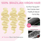 Clip in Hair Extensions Real Human Hair Body Wave 613 Bleach Blonde Clip in 100% Brazilian Remy Human Hair Extensions 8pcs Per Set with 18 Clips Double Weft 16 Inch 90g/3.6oz