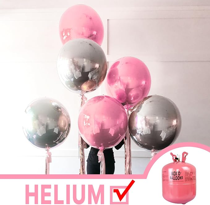 PartyWoo Pearl Pink Large Round Giant 4D Jumbo Foil Balloons 6pcs 32 Inch | 32 - Image 3