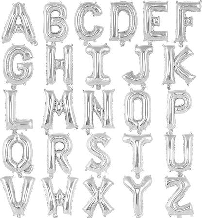 26 Pcs Silver Letter Balloons, 16 Inch Foil Alphabet Letter Balloons, Letter by YOTHORN