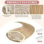 SARLA Clip in Side Bangs Extension Straight Synthetic Fake Bangs One Piece for Women Sunny Blonde