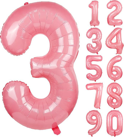 Macaron Pink Number 3 Balloon 40in Large Helium Foil Polyester Film Balloon | by Exquisitehighqualitypartydecorationstomeetyoureveryneed%EF%BC%81
