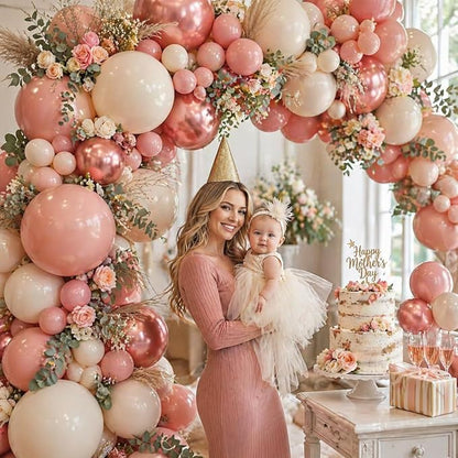 Blush Pink Balloons, 60 Packs 12 Inch Retro Pink Double Stuffed Nude Beige - Image 4