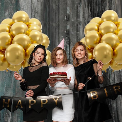 50pcs Metallic Gold Balloons, Helium Quality 12inch Chrome Gold Balloon | - Image 4