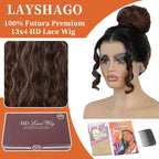13x4 Synthetic Lace Front Wigs Pre Plucked 26 Inch Long Wavy Auburn with Honey Blonde Wigs For Black Women Ready to Wear 100% Futura Premium Lace Wig Daily Party Use