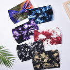 Yeshan Wide Headbands for Women Non Slip Boho Headband Elastic Tie dye Yoga Workout Sweat Bands Running Sport Hair bands,Pack of 6