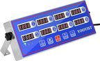 Kitchen Timers for Cooking – 8 Channel Commercial Kitchen Timer Restaurant Kitchen Supplies – Stainless Steel LED Technology Kitchen Timer Digital – Reminder Function, Loud Alarm, Blue