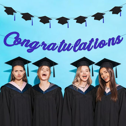 Congratulations Banner Pre-Strung Grad Cap Banner Graduation Decorations 2026 2 - Image 4
