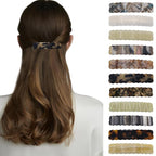 Hair Clips for Women,3.5 Inch Acetate Medium Hair Claw Clips for Women Thin Thick Curly Hair,Strong Hold No Slip Grip,French Classic Multicolor Barrettes Hair （Beige Tortoiseshell Oblong）