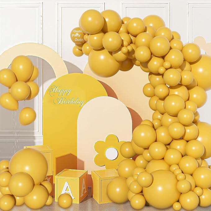 Ouddy Party 129Pcs Mustard Fall Balloons Different Sizes 18 12 10 5 Inch | 6Pcs - Image 6