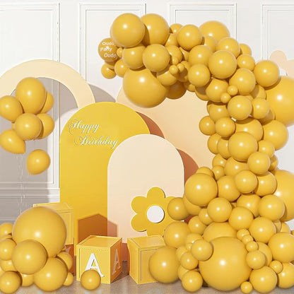 Ouddy Party 129Pcs Mustard Fall Balloons Different Sizes 18 12 10 5 Inch | 6Pcs - Image 6